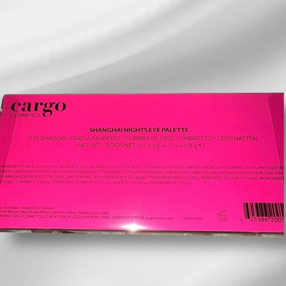 NIB Cargo Cosmetics Shanghai Nights Eye Shadow Palette 12 Shades Pigmented